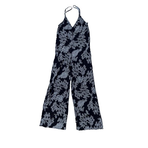 After Party By Nasty Gal Women’s Black Strappy Floral Wide Leg Jumpsuit Size XS - Picture 15 of 16